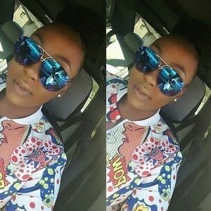 LUXURY Blue “Porscha” Oversized Mirrored Aviators